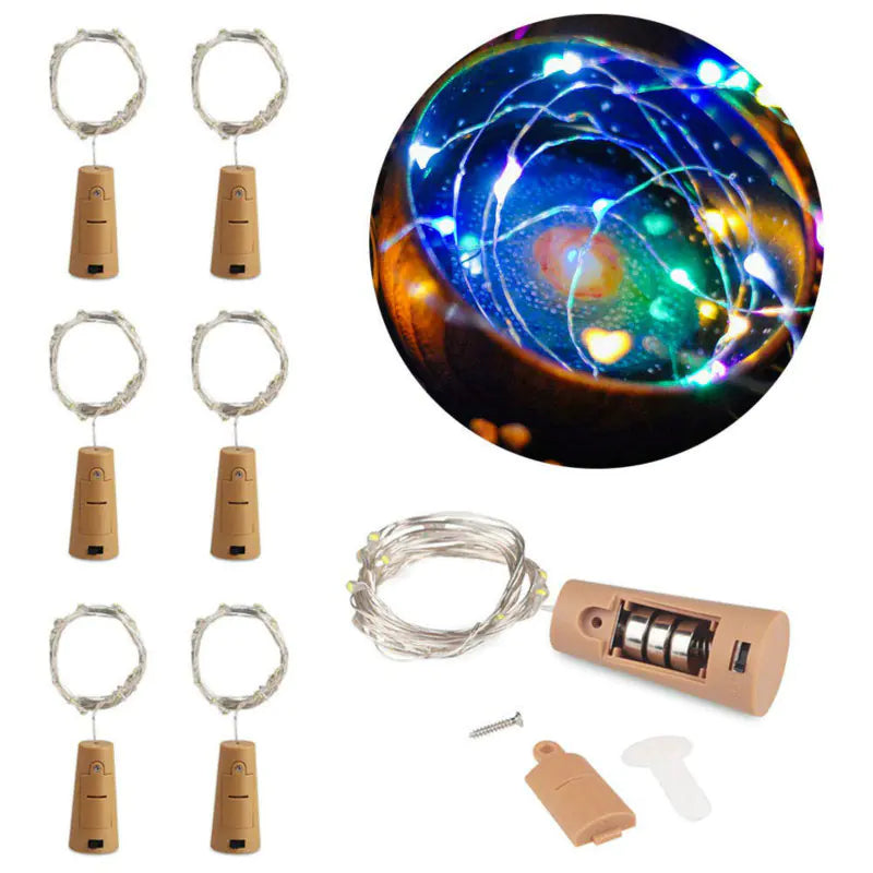 Battery-Powered Cork LED Lights